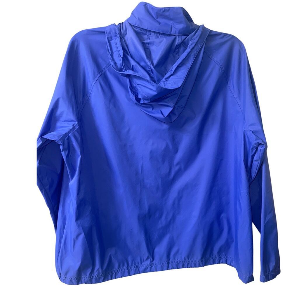 L.L.Bean Womens 1X Blue Hooded Windbreaker Lightweight Rain Jacket Plus Size - Picture 2 of 4